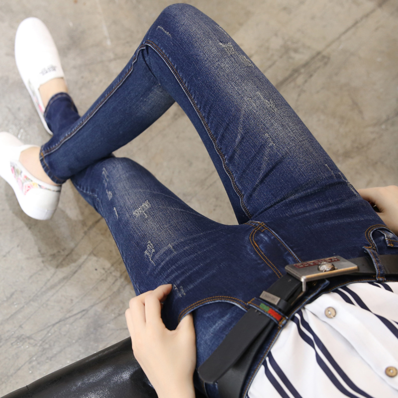 chic denim pants woman tight spring autumn 2022 new Korean version display slim 100 100 hitch 90% pants pencil smoke pipe trousers long pants