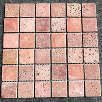 Stone mosaic natural marble red hole retro wall tiles American country living room bar tiles door stone