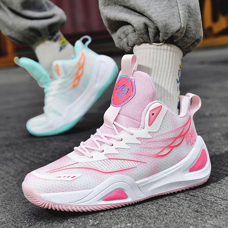 Boys' Basketball Shoes, New Autumn and Winter Models, Youth Sports and Casual Shoes, Versatile Unisex Pink Sneakers for Female Students Boys' Basketball Shoes, New Autumn and Winter Models, Youth Sports and Casual Shoes, Versatile Unisex Pink Sneakers for Female Students