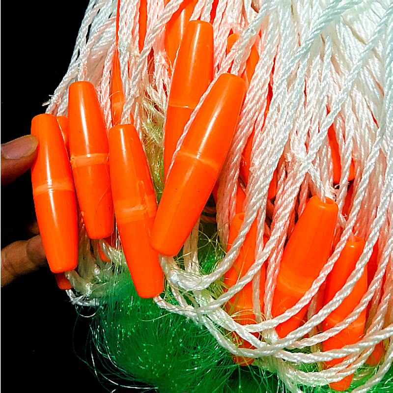 Red plastic floating green wire thickened wire aggravated rope drop three-layer fishing net sinking net fishing wire mesh sticky net 45678 fingers