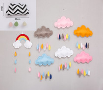 Kindergarten Creative Cloud raindrops wall ornaments rainbow photo props tent hanging decoration diy birthday room decoration