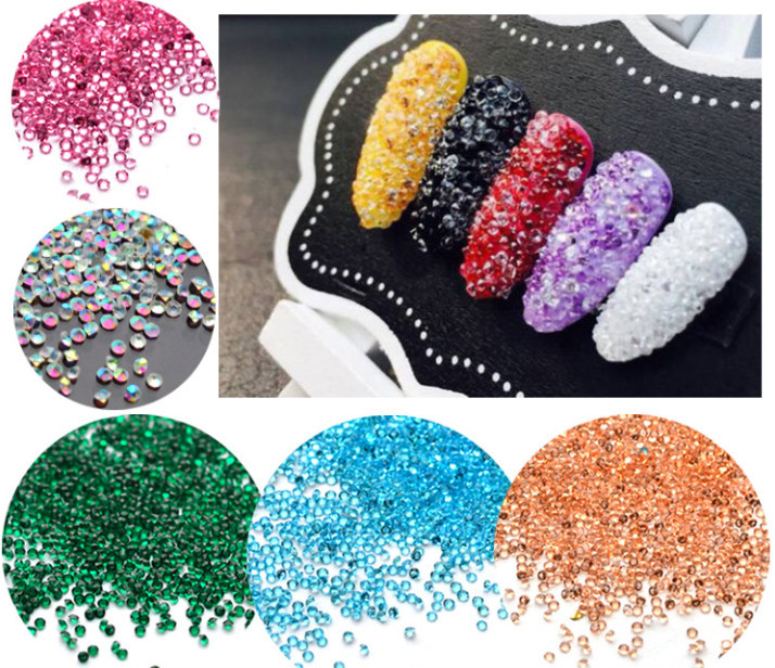 Nail Art Decorations, Starry Sky Nail Rhinestones, Pointed-Back Transparent Colored Loose Rhinestones, Zircon Crystal Glass Micro-Rhinestones Nail Art Decorations, Starry Sky Nail Rhinestones, Pointed-Back Transparent Colored Loose Rhinestones, Zircon Crystal Glass Micro-Rhinestones
