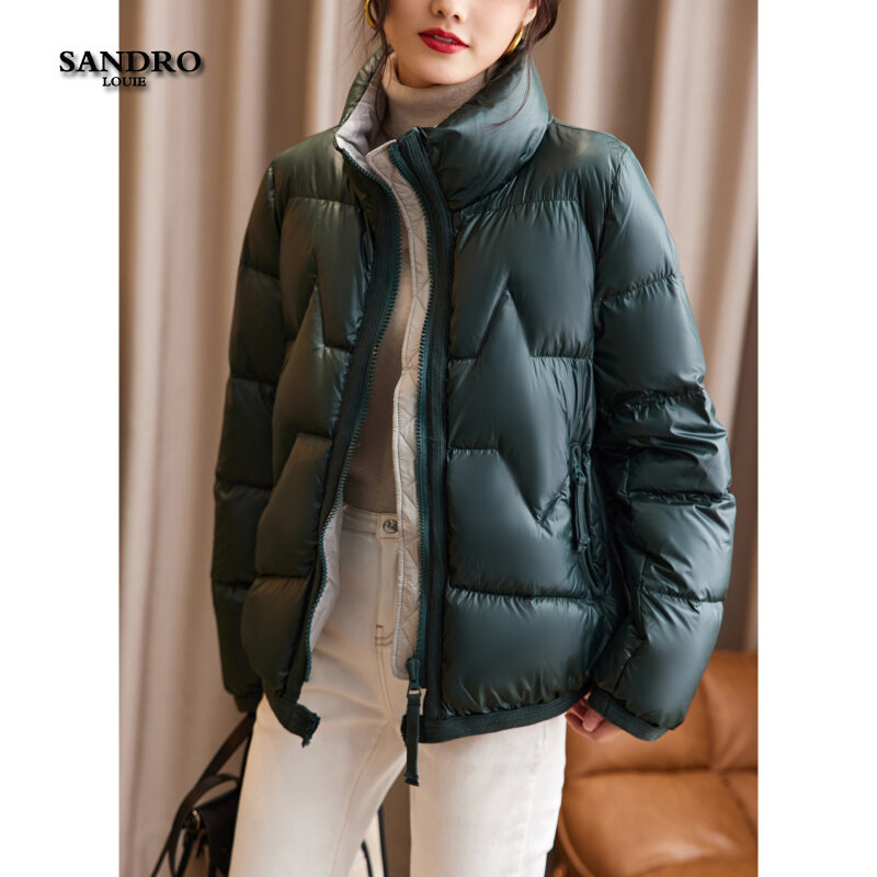 Japanese light luxury stand-up collar short goose down down jacket women's winter new design sense niche warm thickened down jacket