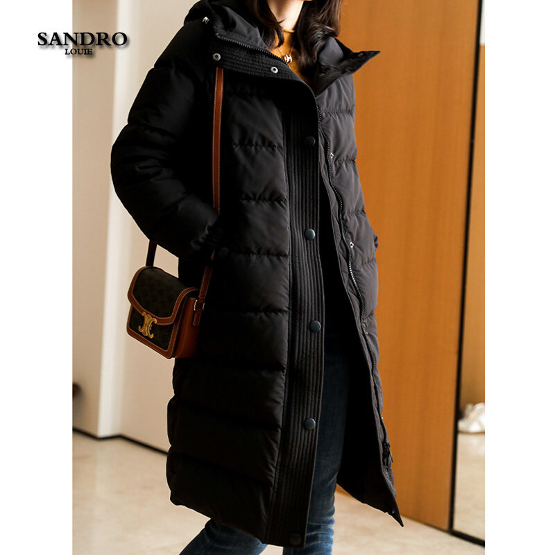 Japanese light luxury mid-length goose down down jacket women's winter 2022 new thickened warm and age-reducing down coat coat - Taobao