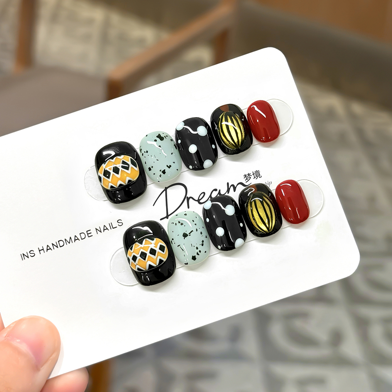 Dream Halloween Pumpkin Nail Art Stickers 2026 New Niche Handmade Wearable Nails Cute Whitening Fake Nails Dream Halloween Pumpkin Nail Art Stickers 2026 New Niche Handmade Wearable Nails Cute Whitening Fake Nails