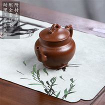 Yixing Virtuoso Purple Sand Pot Original Mine Dragon Blood Coarse Sand Hexagonal Palace Lamp Pot Full Pure Artisanal Teapot Kongfu Tea Furniture for Home