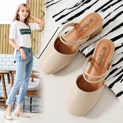 Giày nữ dịu dàng hè 2018 mới dày với lưới đỏ cát kéo bên ngoài đeo túi retro toe với sandal baotou