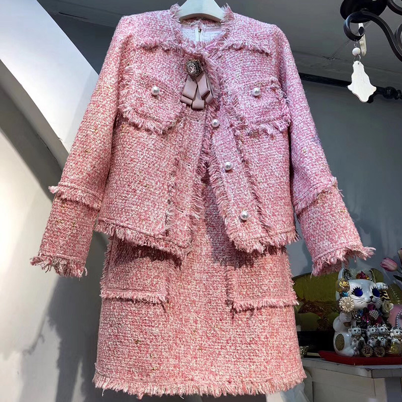 Europe station 2022 autumn and winter new long sleeves short jacket foreign clothing woven gross, little fragrant wind suit women Eurogoods