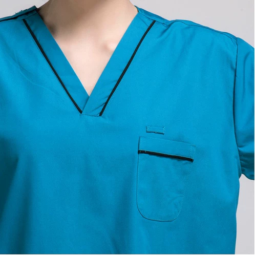 Хлопковый раздельный комплект подходит для мужчин и женщин, униформа медсестры, короткий рукав