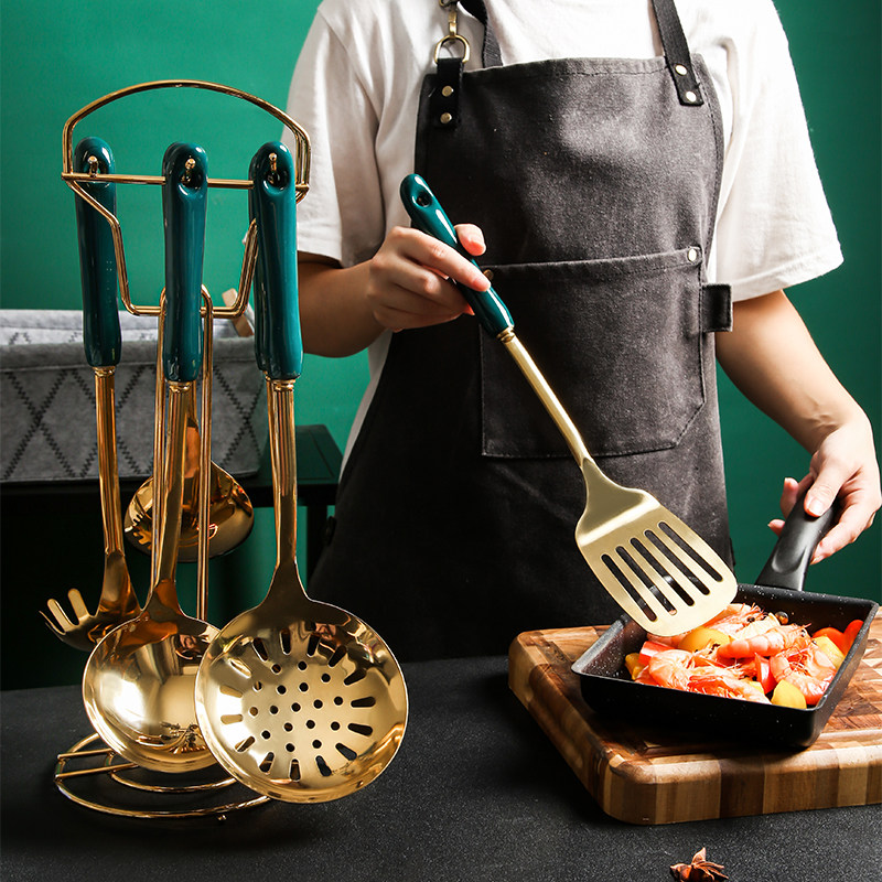 Nordic in stainless steel kitchenware ceramic handle spoontablespoonkitchen kitchen pot shovel shovel scoop powder suit