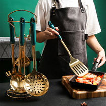 Nordic ins stainless steel kitchenware ceramic handle spoon Colander kitchen household spatula spatula rice spoon powder rake set