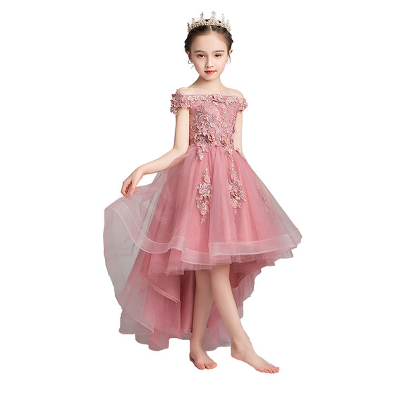 Children's dress princess dress girl birthday high-end little girl flower girl host piano performance costume playing summer