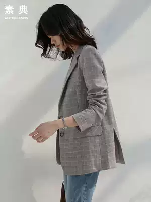 Plaid small suit female 2021 Spring and Autumn New Korean version of Slim retro check casual jacket short small suit