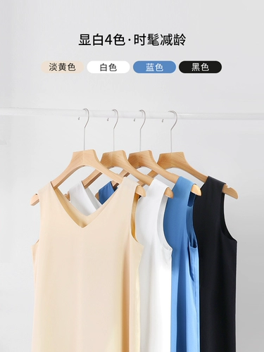 Тонкая шифоновая майка, топ с чашечками, V-образный вырез