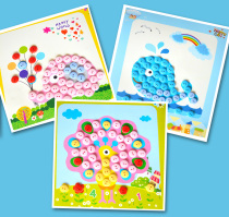 Childrens stickers handmade button painting diy material bag creative Sticky Stickers kindergarten baby educational toys