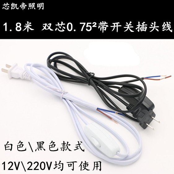 LED220V lamp with plug line ultra-long national standard flat head socket line Transformer power supply terminal 12V extension switch
