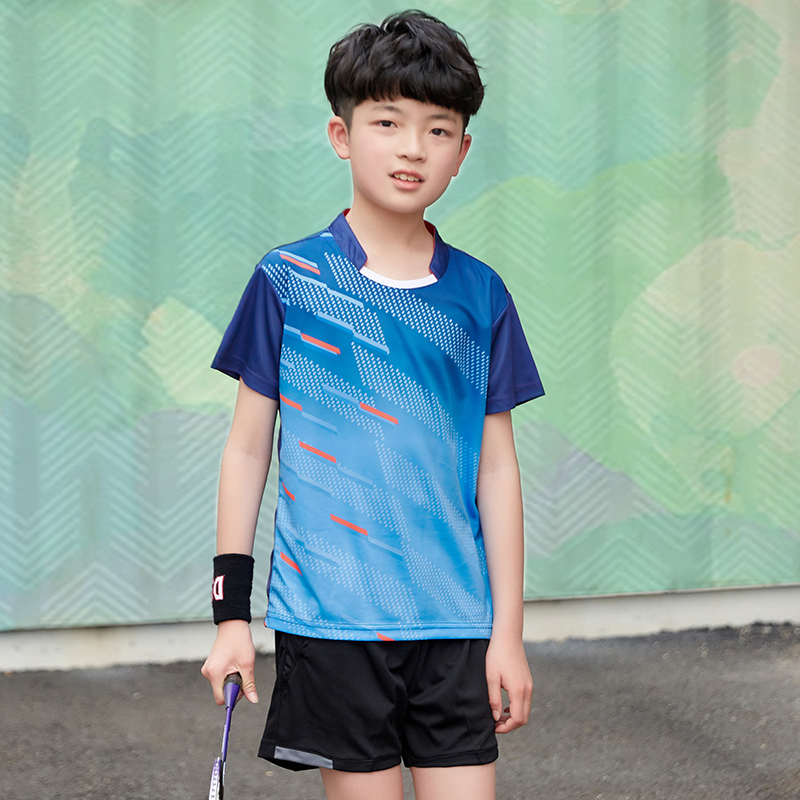 New badminton clothing suits boys and girls short-sleeved sportswear quick-drying competition jersey table tennis clothing customization