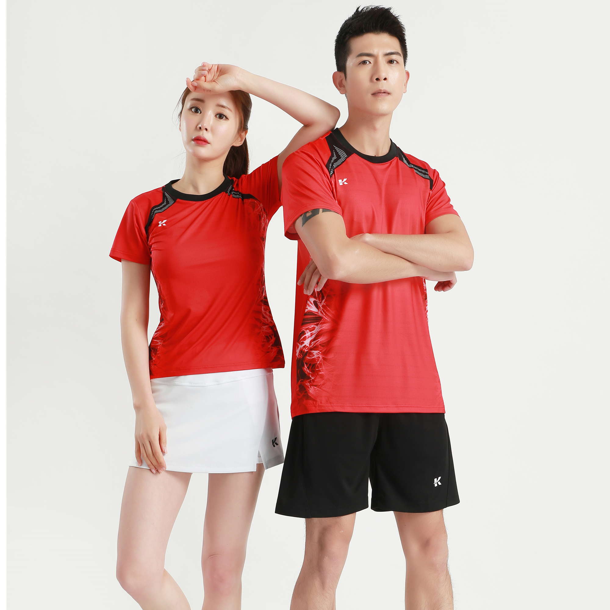 Badminton suit suit men and women short sleeve sports clothes quick dry breathable table tennis match team uniforms customised print