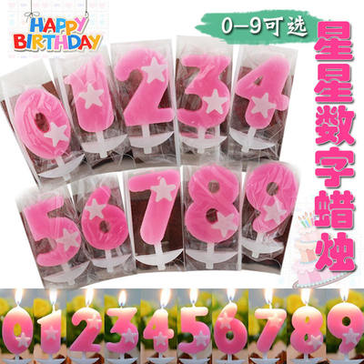 Birthday cake candles, star numbers, children's birthday candles, diy cake decoration, baking, 0-9 options available