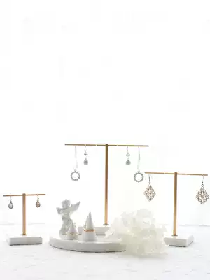 Jewelry rack white marble with hole T-shaped earrings jewelry shelf display stand counter pendant jewelry display rack