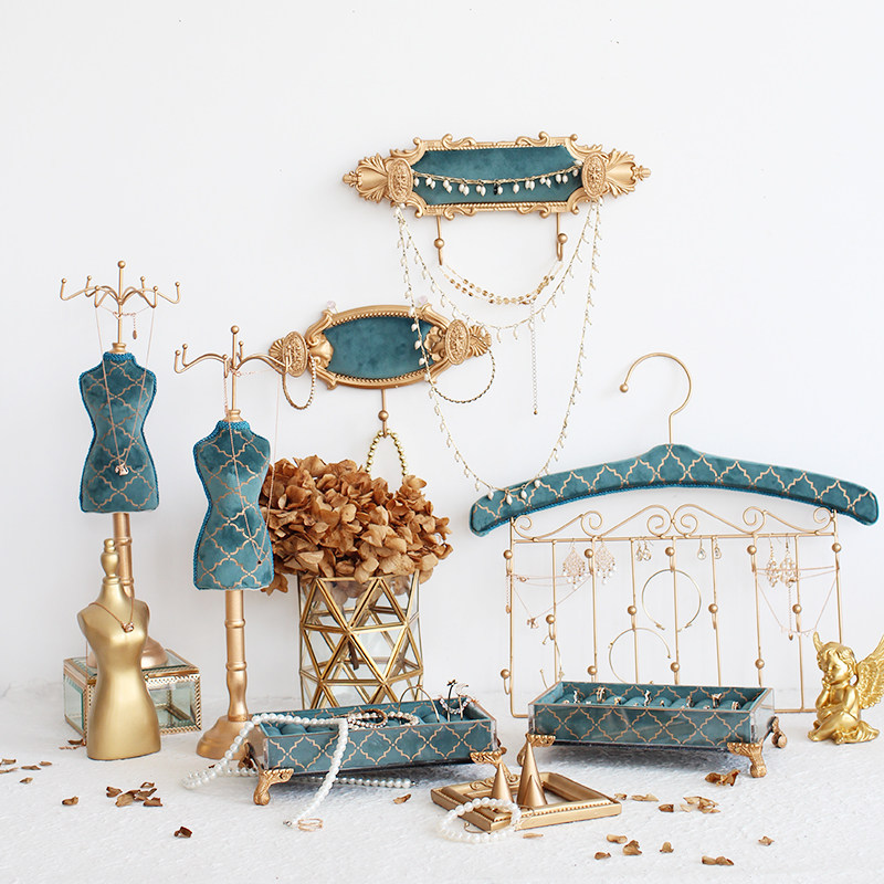 Jewelry rack Morandi set earring rack necklace ring jewelry storage counter pendant jewelry display stand