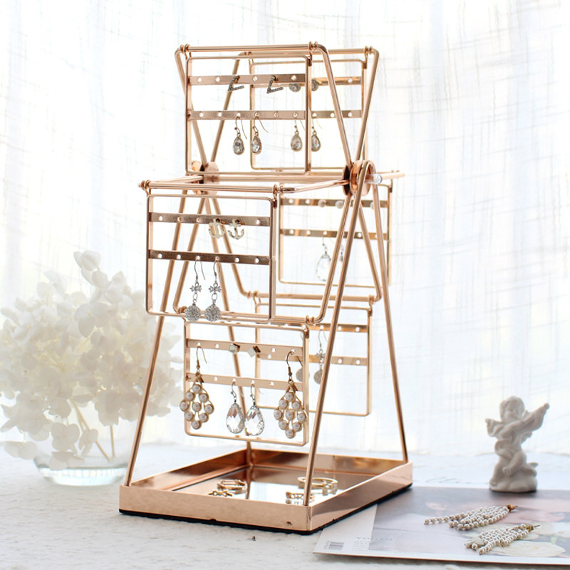earrings frame original rotating skyscraper wheel hanging jewellery holder children home release earrings Show Rack Earrings Containing shelf