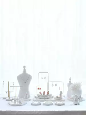 Jewelry storage layer rack white marble jewelry storage set accessories accessories display photo props geometric tray ornaments