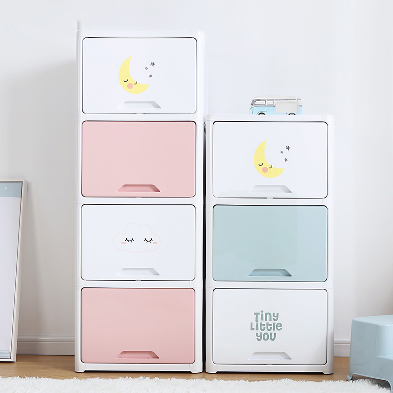 Multilayer Containing Cabinet Plastic Children Wardrobe Home Toy Storage Cabinet Children Closet Free Combo Cabinet
