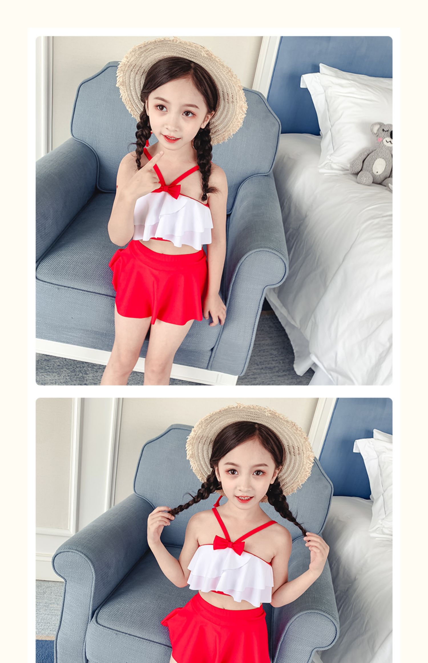 Đồ bơi trẻ em Cô gái Cô gái Đồ bơi Nhỏ và vừa Trẻ em Đồ bơi bé gái Chia áo tắm Công chúa Váy Hàn Quốc Dễ thương Ins - Bộ đồ bơi của Kid đồ bơi nàng tiên cá cho be gái
