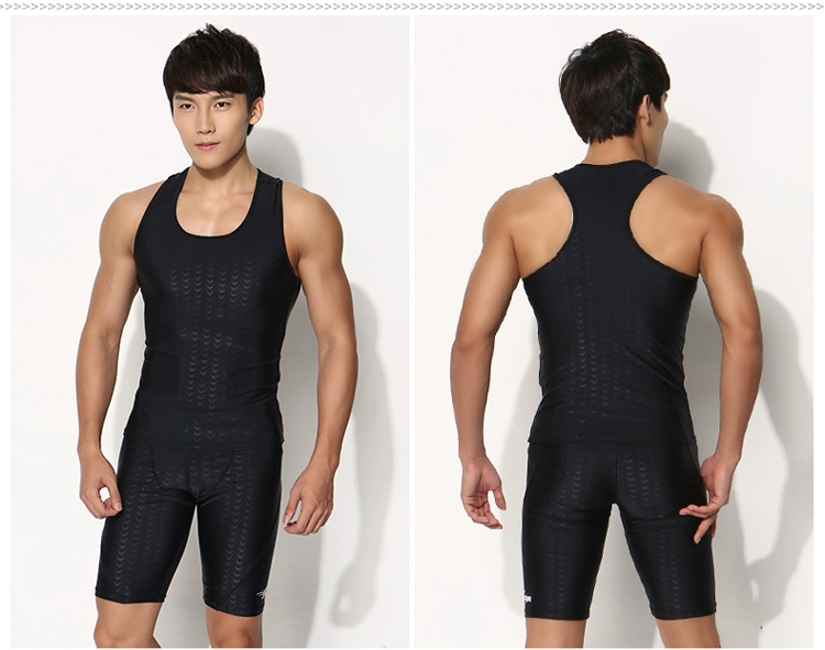 Bạn bơi quần bơi nam vest vest phù hợp với quần bơi nam năm điểm võ sĩ quần bơi thiết bị quần bơi nam da cá mập áo tắm