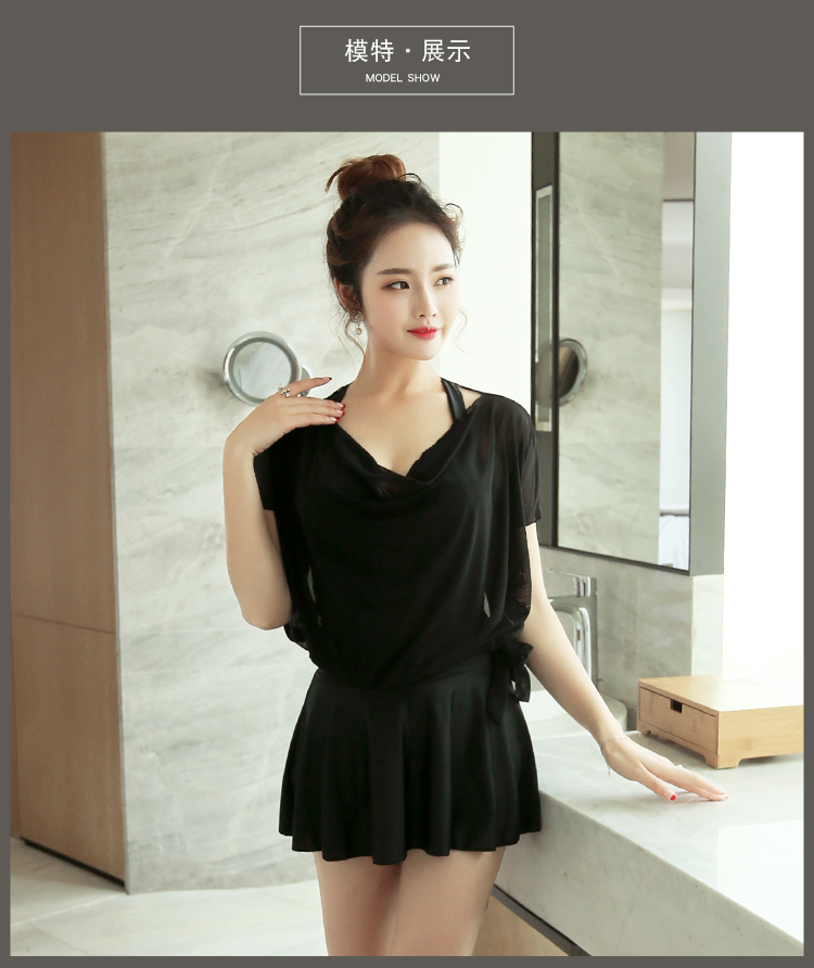 Bạn bơi áo tắm bảo thủ bụng bầu nhỏ ngực mỏng đã tập hợp thép tấm một mảnh váy kiểu áo tắm kích thước lớn áo tắm gợi cảm - Bộ đồ bơi One Piece quần áo bơi liền thân