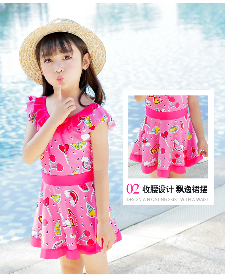 Youyou Children Đồ bơi cho bé gái Bộ đồ bơi một mảnh Váy cho bé Bộ đồ bơi cho bé - Bộ đồ bơi của Kid đồ bơi dài tay cho bé gái
