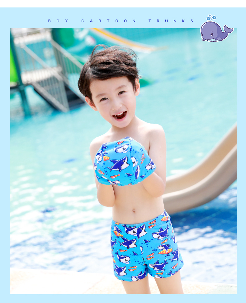 Bạn bơi quần áo trẻ em bé trai bơi thân chia nhỏ trẻ em cá mập lớn phim hoạt hình bé bơi đồ bơi bé trai - Bộ đồ bơi của Kid bikini cho bé gái