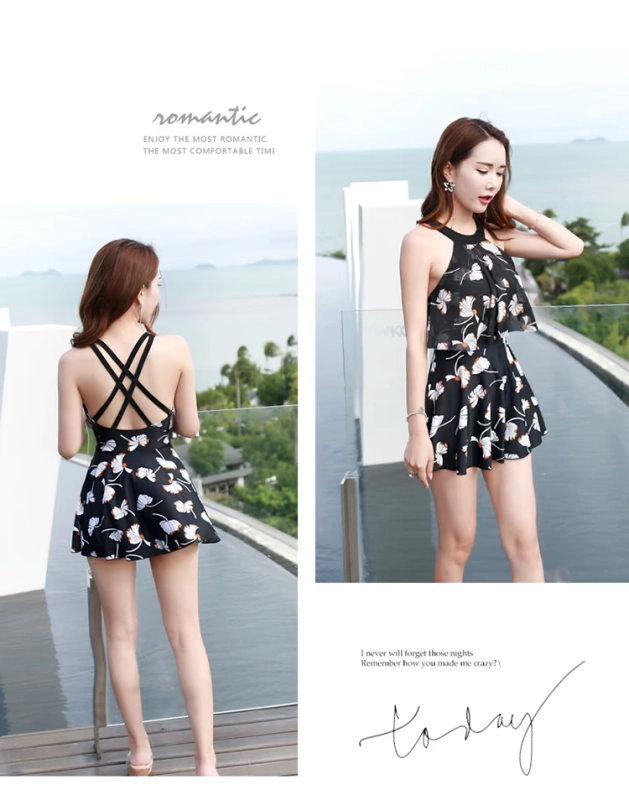 Bạn mặc đồ bơi nữ một mảnh kiểu váy bụng giảm béo bảo thủ thép tấm ngực nhỏ ngực lớn áo tắm gợi cảm tắm nước nóng mùa xuân - Bộ đồ bơi One Piece