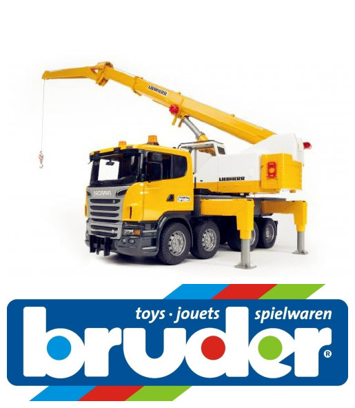 German Original Imported Bruder Scania Crane Model, Real Car Scale 1:16, Children's Toy Car