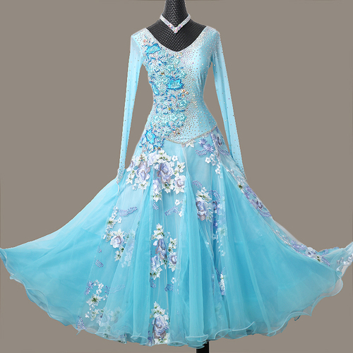 Custom size competition ballroom dance dresses for women girls Modern dance competition dress big swing dress national standard dance Waltz performance dress performance dress