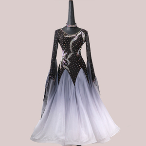 Custom size competition ballroom dance dresses for women girls National standard dance skirt dress competition dress big swing diamond inlaid Waltz dress modern dance skirt