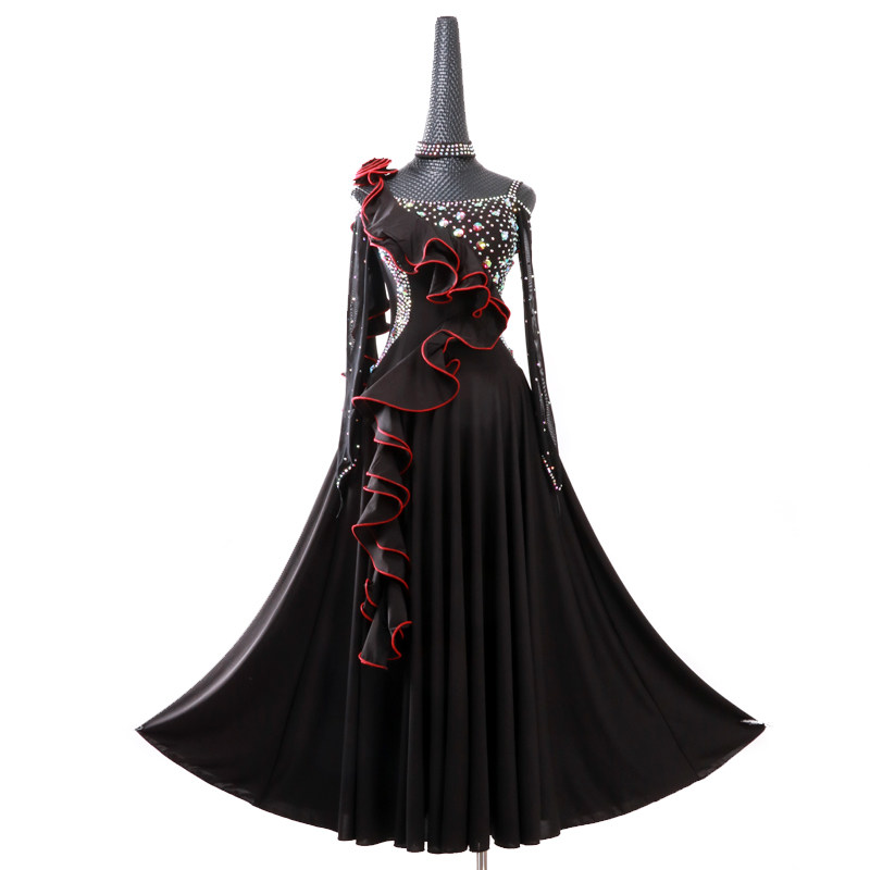 Modern Dance Skirt New Ballroom Dance Skirt New Skirt National Standard Dance 2017 Waltz Dance Skirt Big Hem Dress