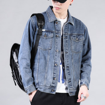 Spring and autumn lapel loose denim jacket