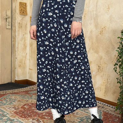 VintageTang Retro Floral bm Vacation fishtail dress Women's Summer half-length dress Jena K0317 Benzal