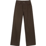 Ретро коричневые цветные штаны, джинсы, в американском стиле, высокая талия, свободный прямой крой