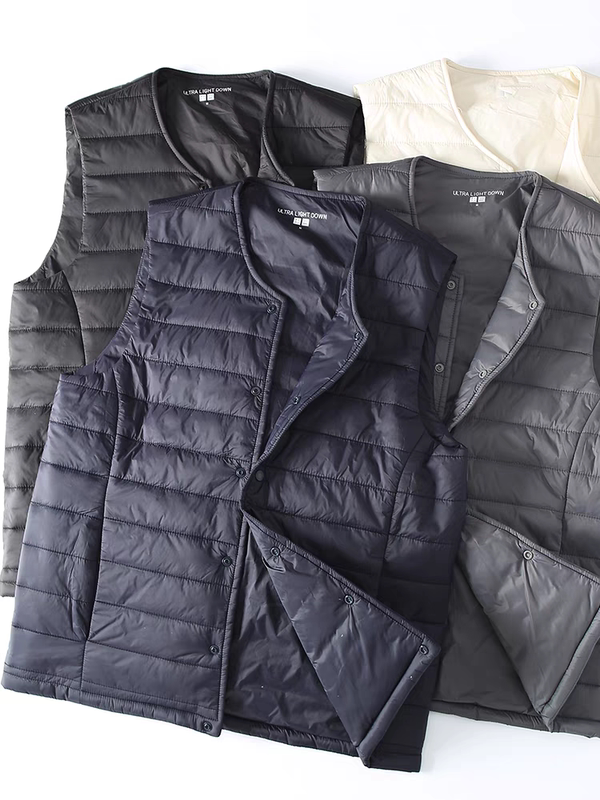 U Series Export Lightweight Waterproof and Windproof Quilted Cotton Vest, Autumn and Winter Men's Business Versatile Casual Vest for Layering with Outerwear U Series Export Lightweight Waterproof and Windproof Quilted Cotton Vest, Autumn and Winter Men's Business Versatile Casual Vest for Layering with Outerwear