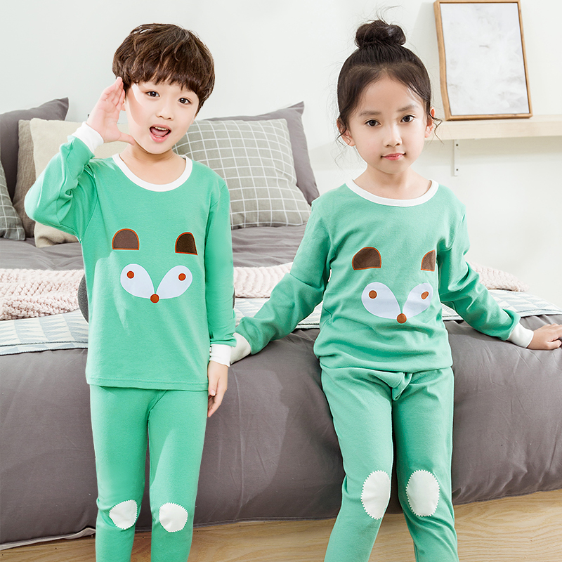 Trẻ em bông lót childrens mùa thu quần quần áo mùa thu thiết chàng trai trung niên trẻ em mùa thu cô gái mỏng pajama bông áo len.