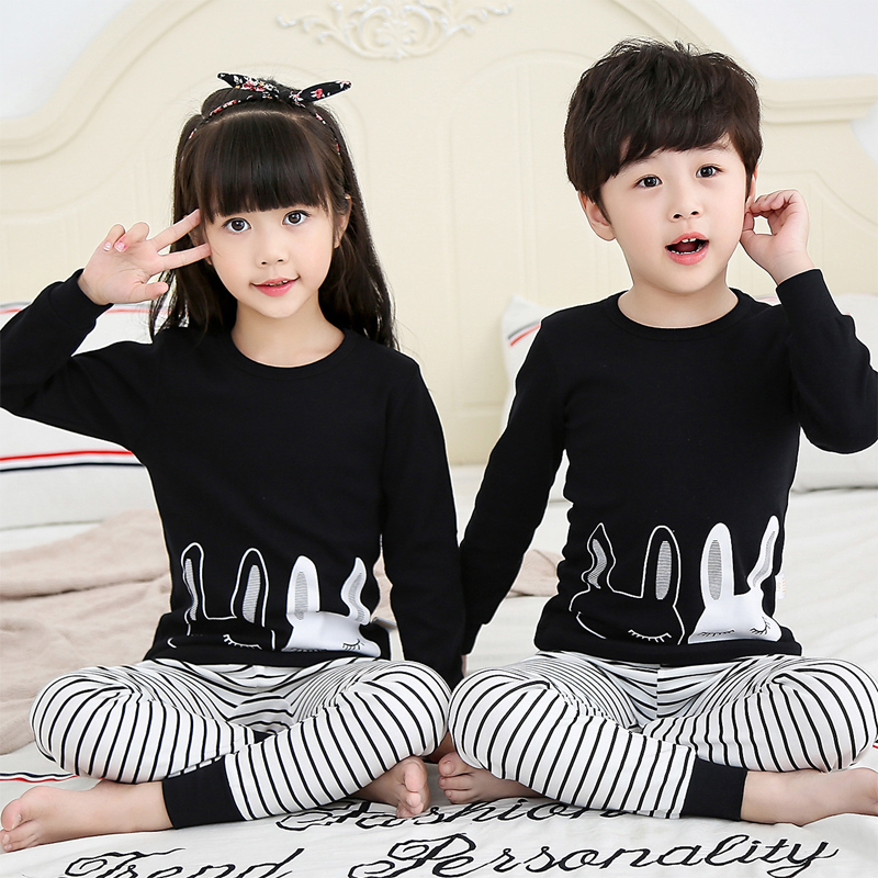 Trẻ em bông lót childrens mùa thu quần quần áo mùa thu thiết chàng trai trung niên trẻ em mùa thu cô gái mỏng pajama bông áo len.