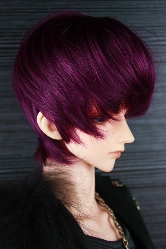 Bjd Wig E019 Super Beautiful Heat-Resistant Fiber Black Deep Purple Smoke Gray Light Gold Milk White 1/4 1/3
