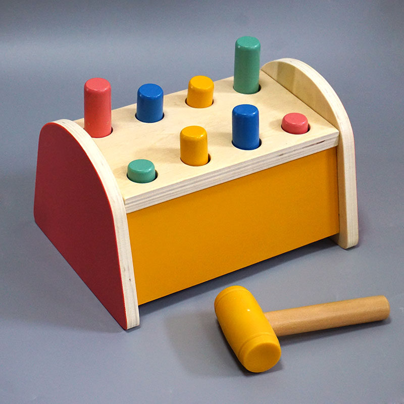 Export original single baby fun play gopher hammer knock wooden toy exercise arm strength hand-eye coordination 1-3 years old