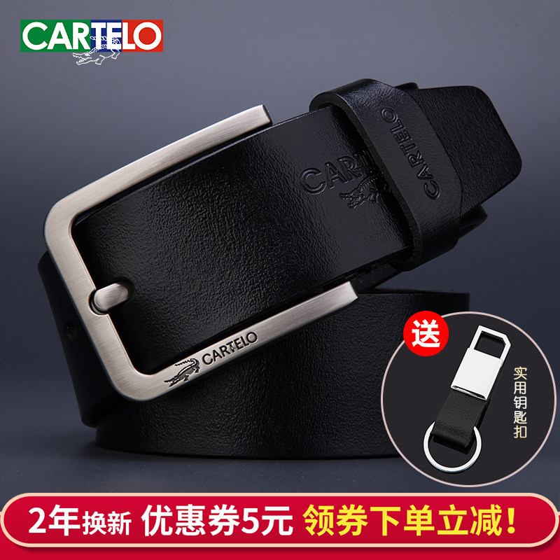 Carcodile Crocodile Leather Strap Men Genuine Leather Pin Buckle Belt Male Bull Leather Casual 100 lap Young pants with Korean version
