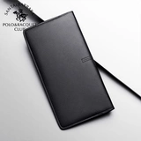 Футболка polo, бумажник, длинный повседневный кожаный кошелек, из натуральной кожи, простой и элегантный дизайн