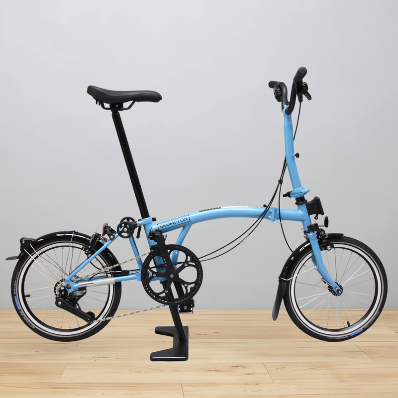Ranran British Small Folding Bike C Line Cloud Blue m Handlebar/S Handlebar 4-Speed Unisex Bicycle