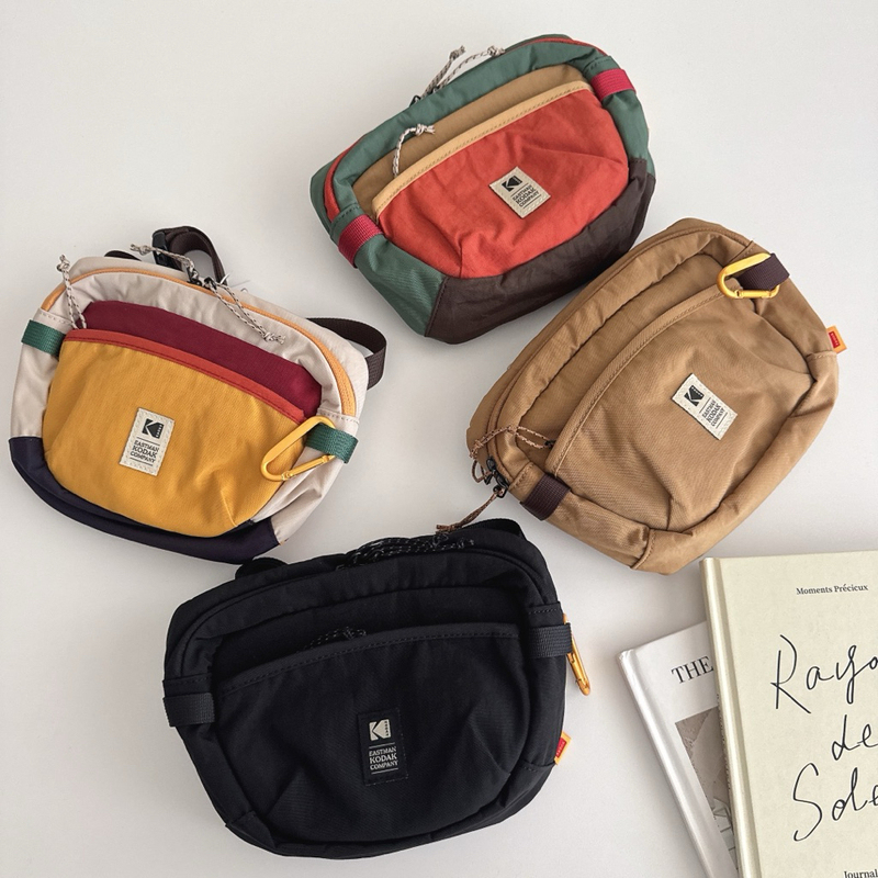 Limited Quantity Korean Kodak Retro Nylon Material Outdoor Hiking Lightweight Shoulder Bag Dumpling Bag Camera Bag
